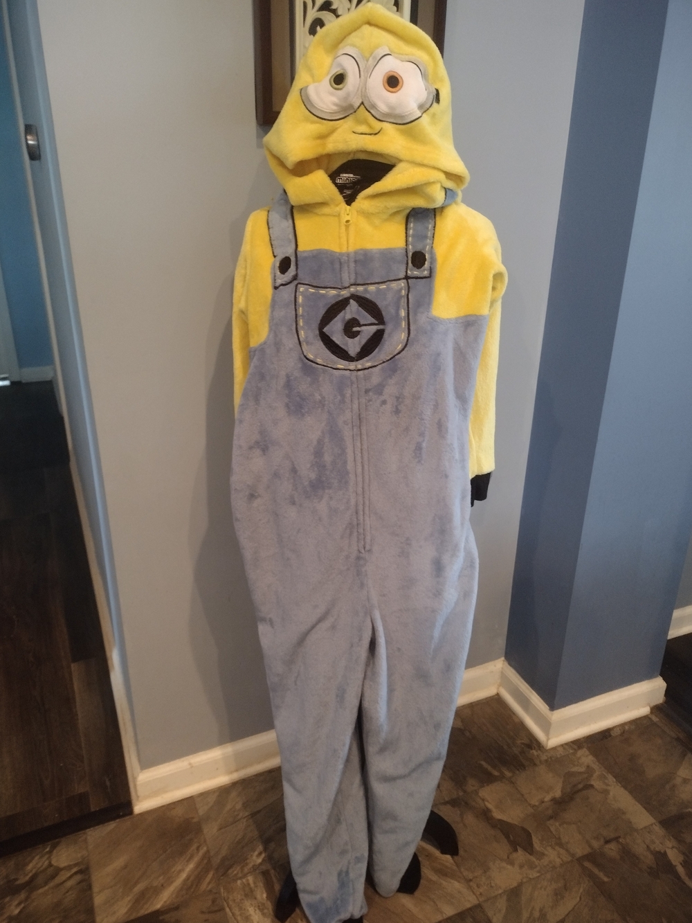 Minions Yellow & Light Blue Plush Overalls  Costume